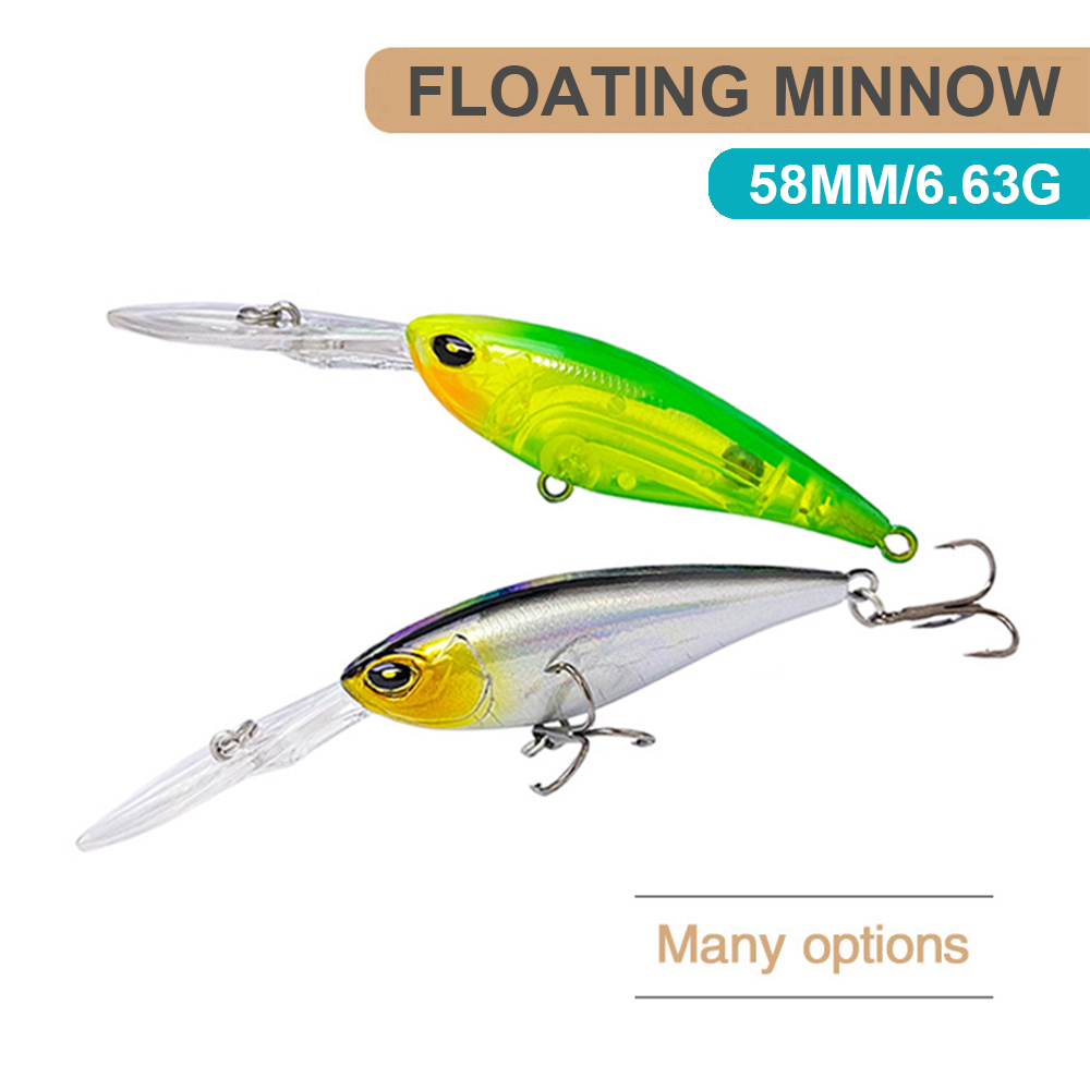 Fishing Lure Jerkbait - Umpan pancing Mengambang Minnow, 5.8cm 6.63g
